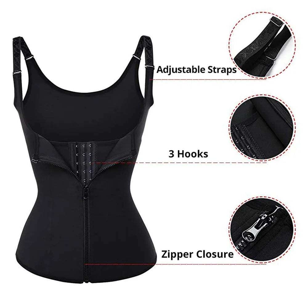 Top Modelador Feminino com Ziper — Regata Fitness com Compressão de Cintura