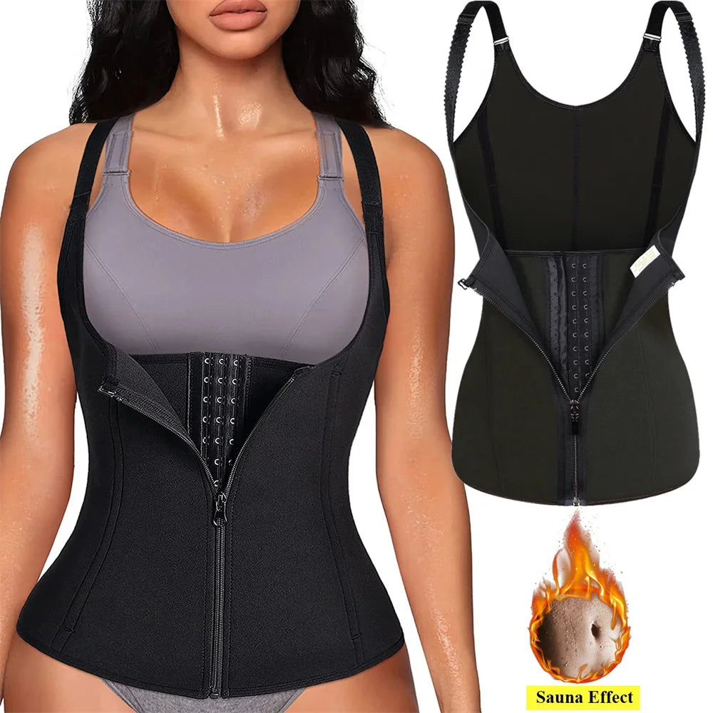 Top Modelador Feminino com Ziper — Regata Fitness com Compressão de Cintura