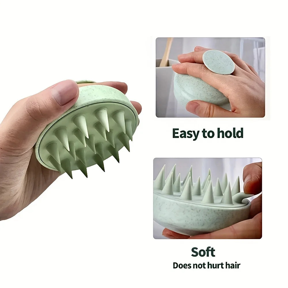 Escova Massageadora de Silicone para Couro Cabeludo | Esfoliante Capilar para Lavagem dos Cabelos
