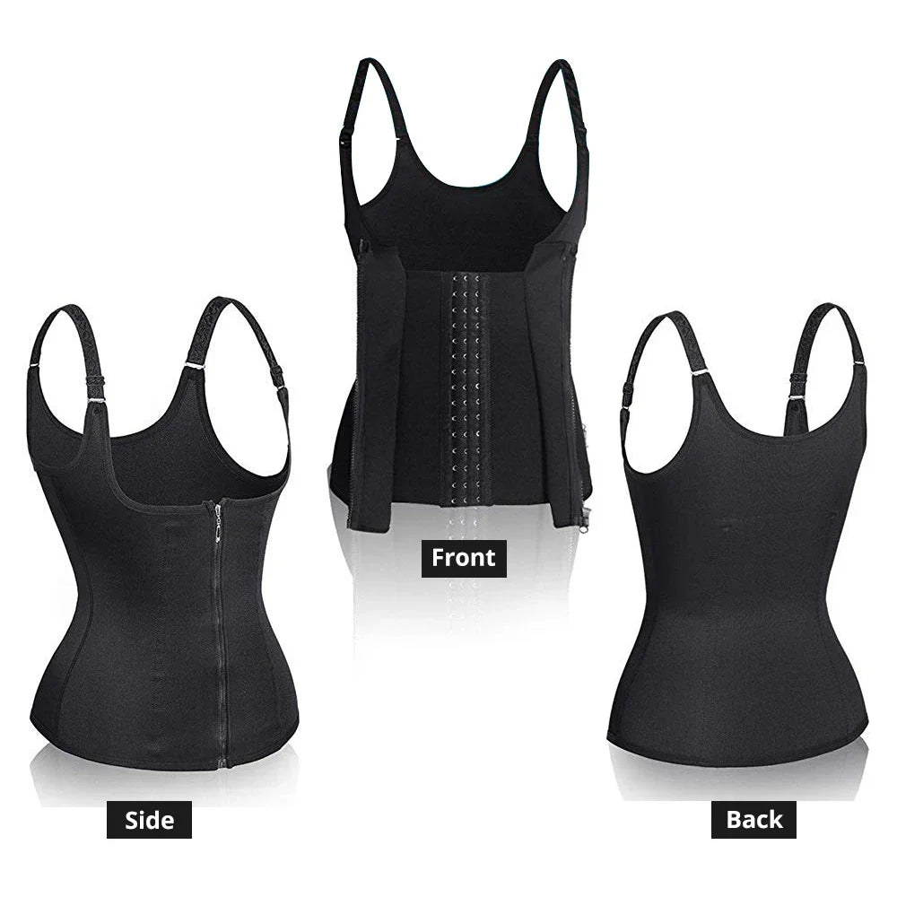 Top Modelador Feminino com Ziper — Regata Fitness com Compressão de Cintura