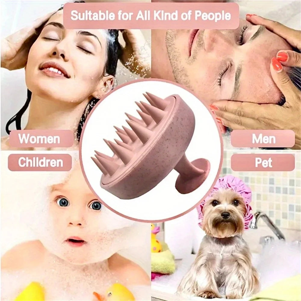 Escova Massageadora de Silicone para Couro Cabeludo | Esfoliante Capilar para Lavagem dos Cabelos